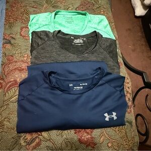3 Under Armour Tech T-Shirt Men’s XL  Blue, Black, Green Short sleeve